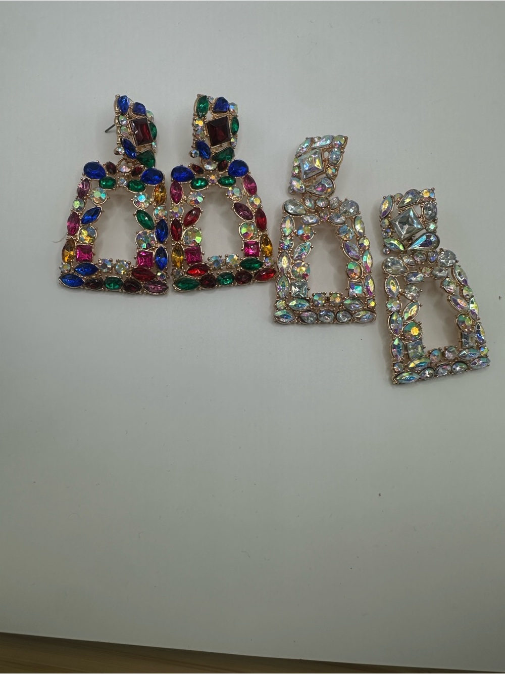 Amazon Multicolor and Iridescent Crystal Drop Earrings - Women Jewelry